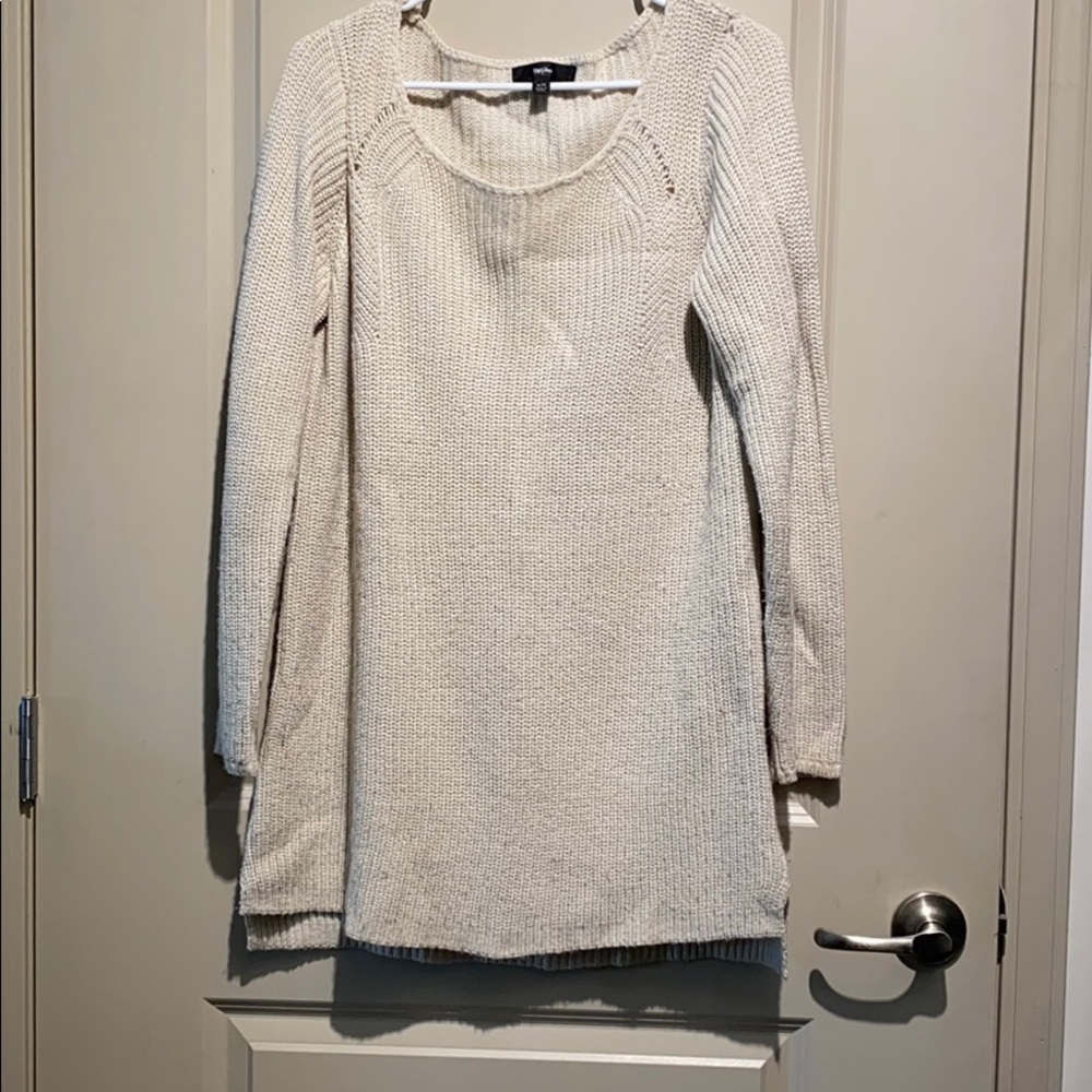 Cream knit sweater dress